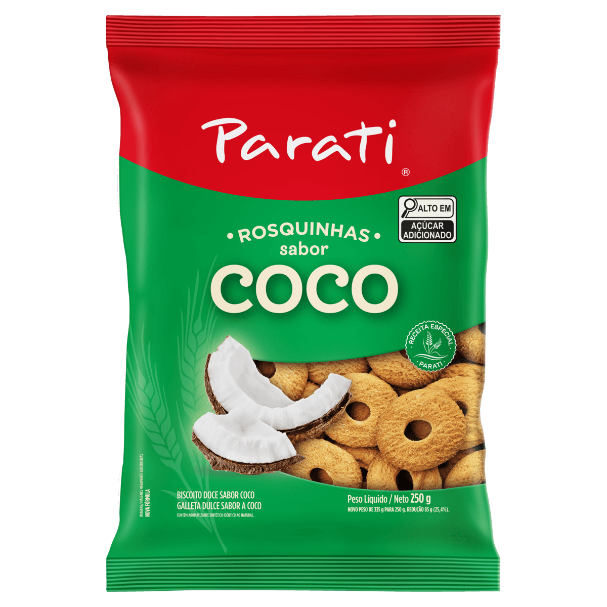 Biscoito Rosquinha Coco Parati Pacote 250g