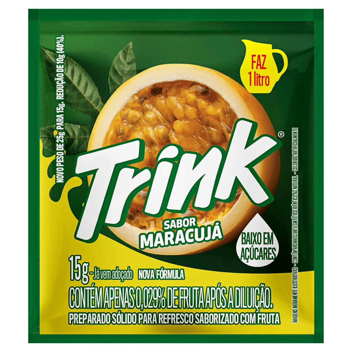 Refresco Em Pó Maracujá Trink Pacote 15g