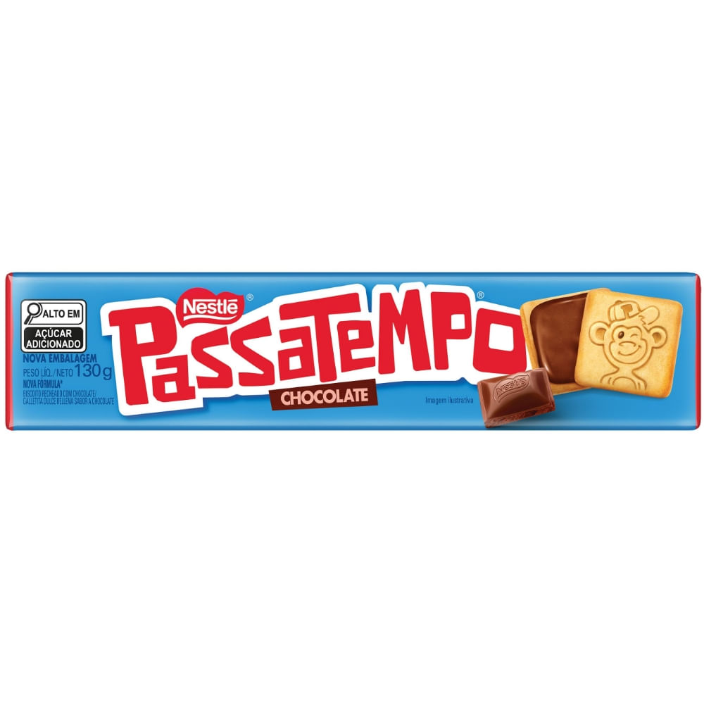 Biscoito Passatempo Recheado Chocolate 130g