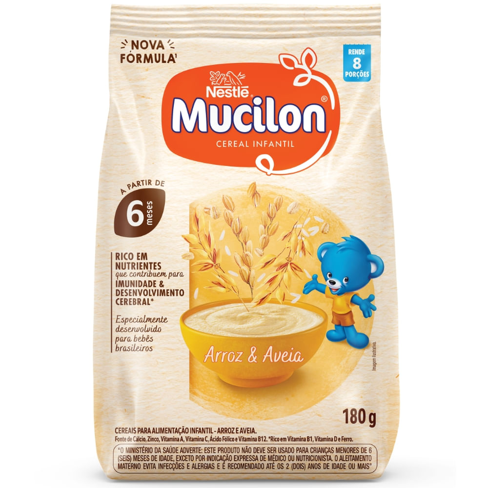 Cereal Infantil Mucilon Arroz E Aveia 180g