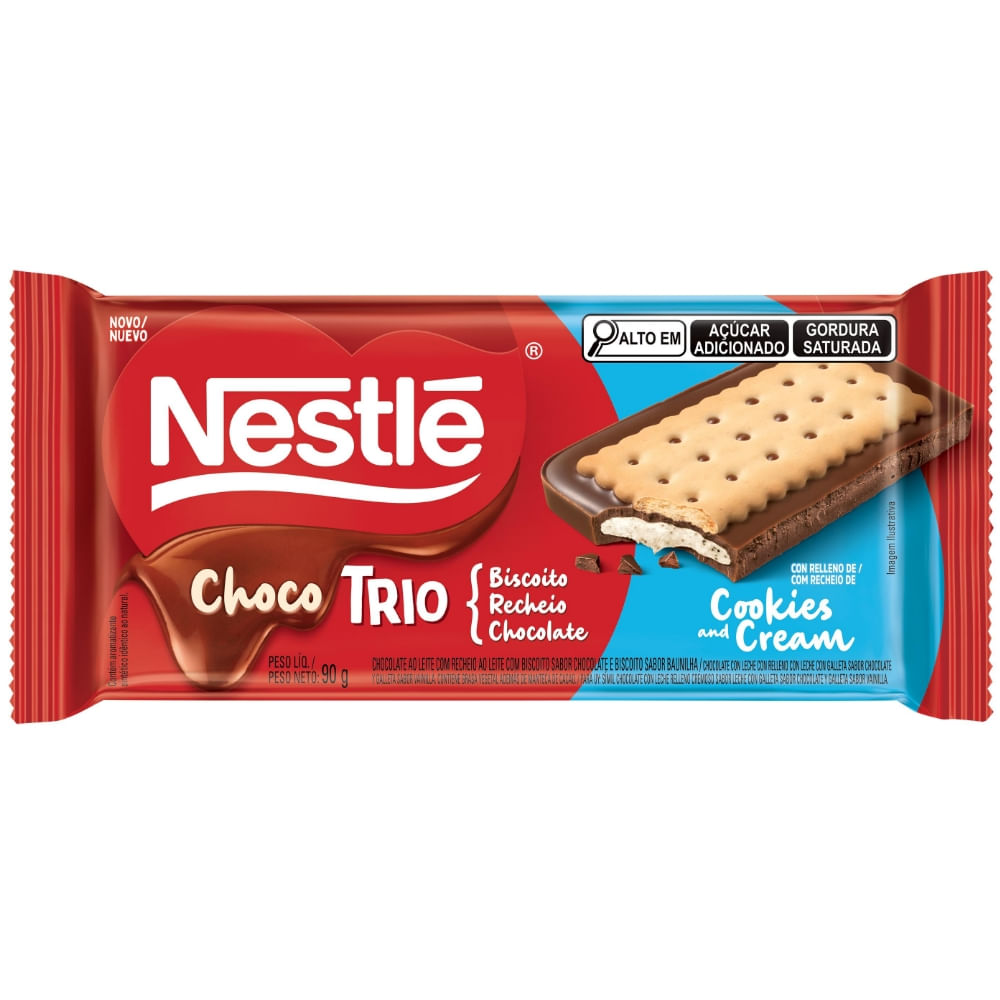 Chocolate Chocotrio Nestlé Cookies & Cream 90g