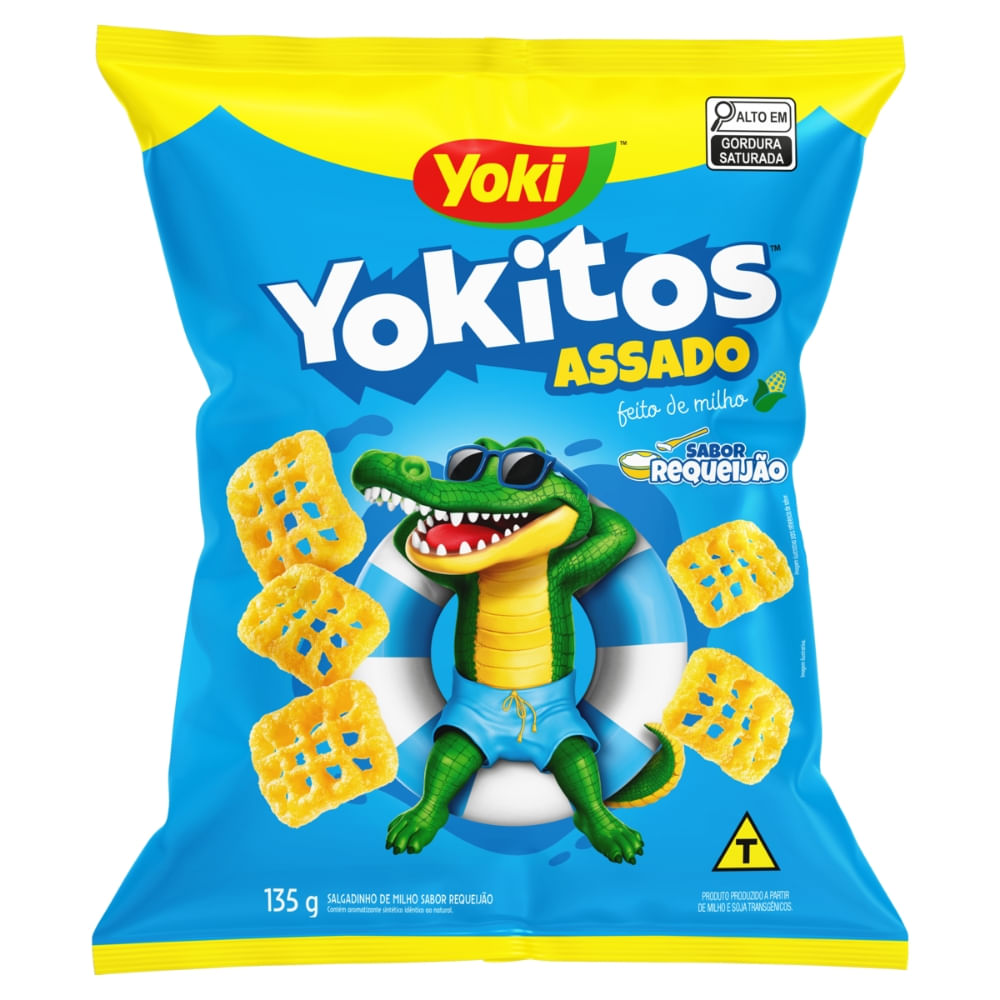 Salgadinho De Milho Redinha Requeijão Yoki Yokitos Pacote 135g