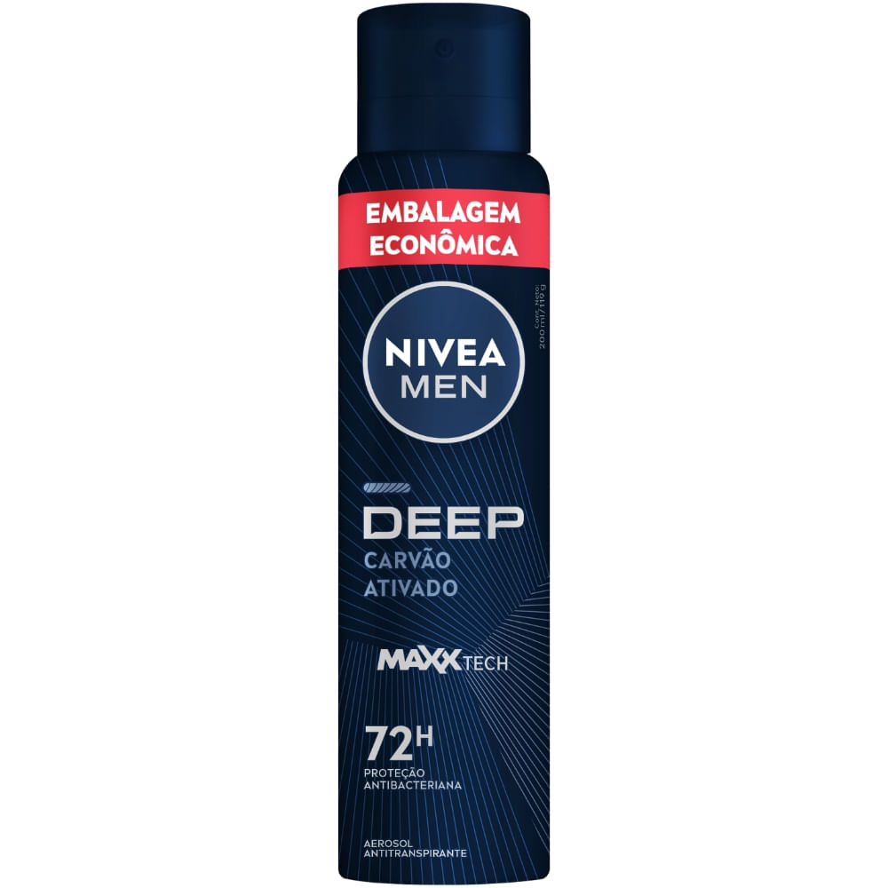 Antitranspirante Aerossol Nivea Men Deep Carvão Ativado Spray 200ml