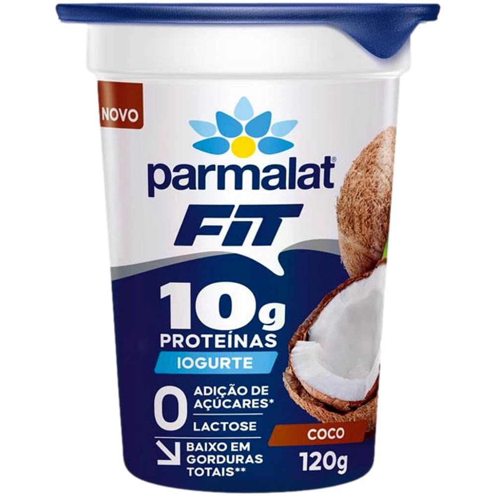 Iogurte Semidesnatado Coco Zero Lactose Parmalat Fit Copo 120g