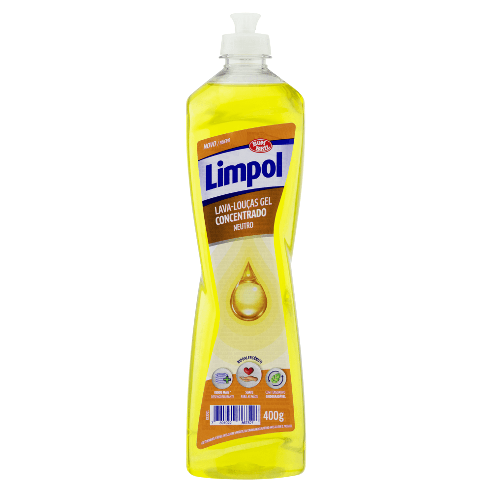 Detergente Gel Concentrado Limpol Neutro 400g