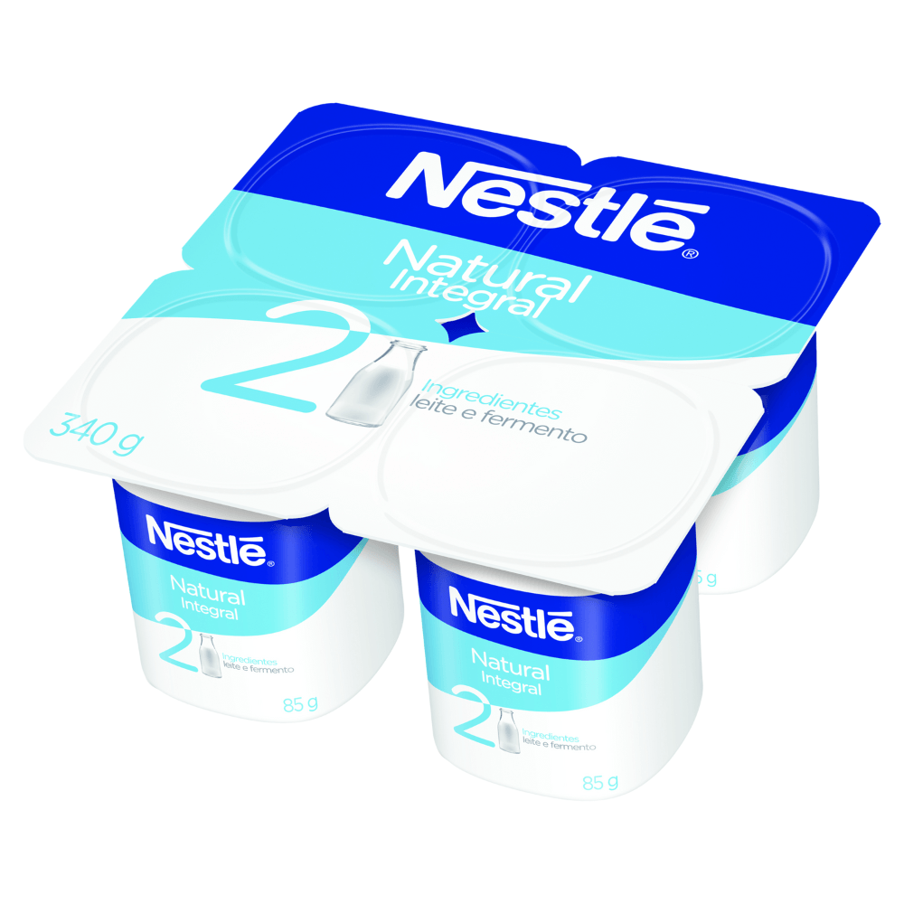 Iogurte Integral Natural Nestlé Bandeja 340g 4 Unid.