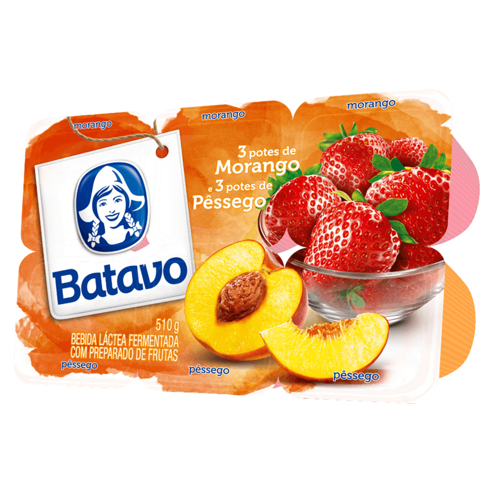 Bebida Láctea Batavo Morango E Pêssego 510g