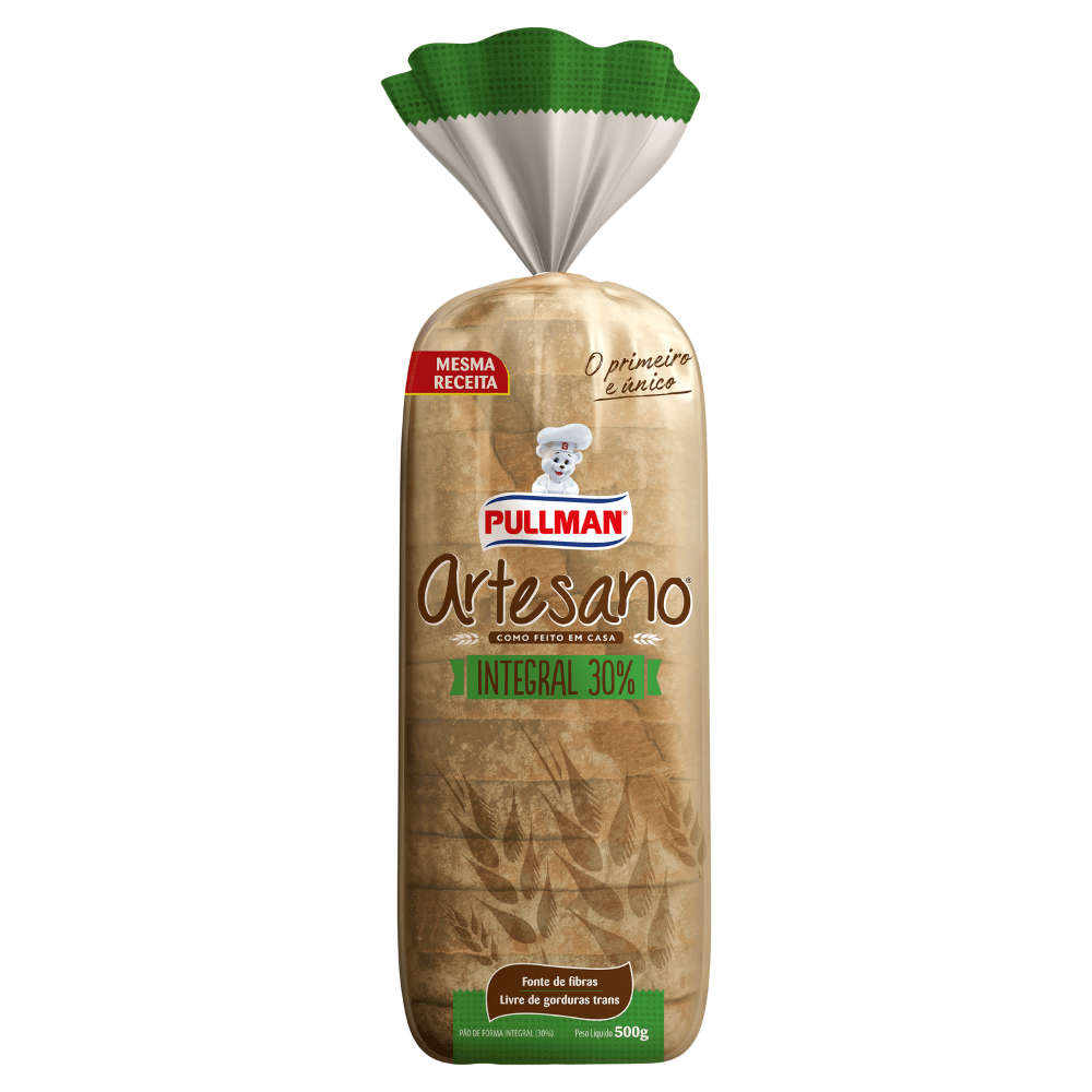 Pão De Forma Integral Pullman Artesano 500g