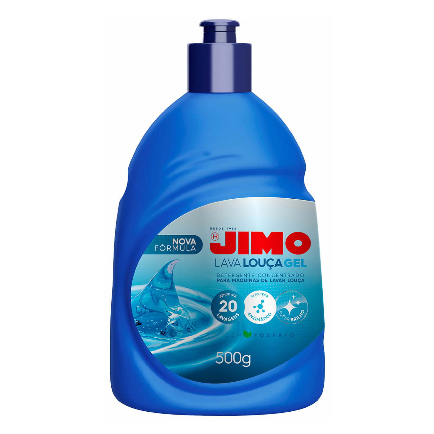 Jimo Lava Louça Gel Detergente Concentrado Desengordurante Super Brilho Limpeza Profunda Biodegradável Rende 20 Lavagens 500g