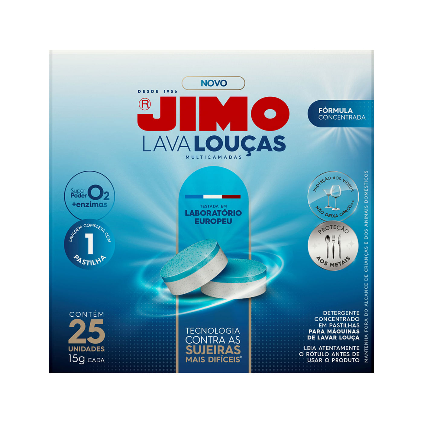 Jimo Lava Louça Multicamadas Detergente Concentrado Remove Sujeiras Difíceis Alto Poder Desengordurante Biodegradável 25 Pastilhas