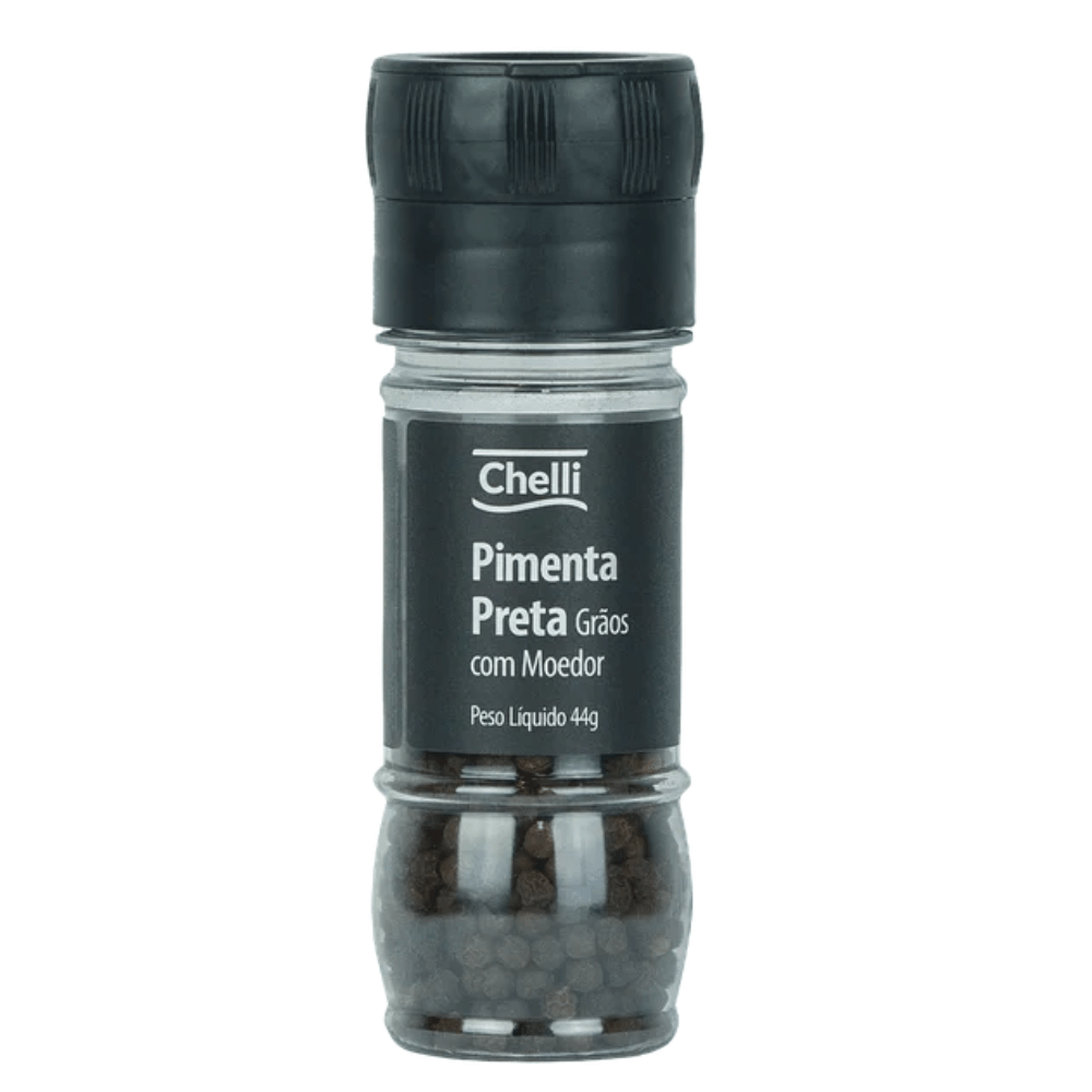 Pimenta Preta Chelli Em Grãos Com Moedor 44g