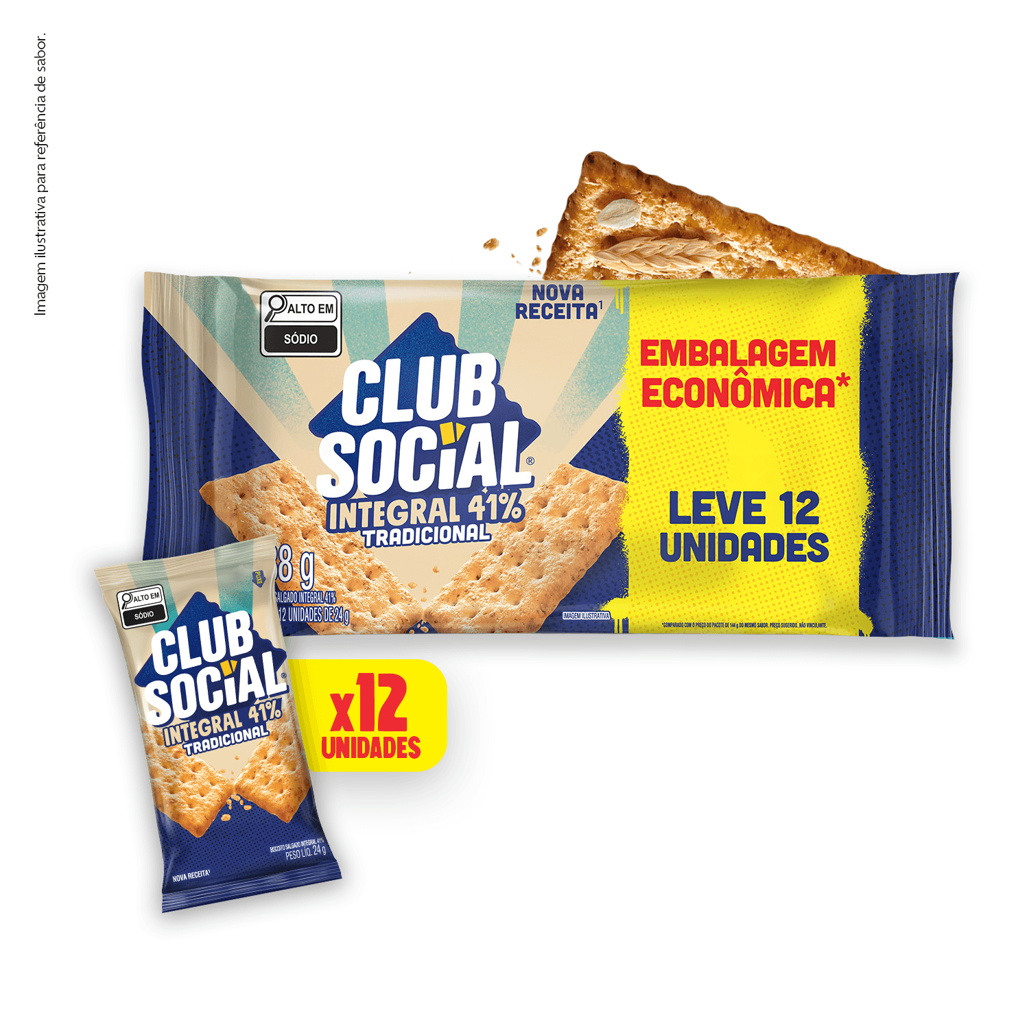 Biscoito Salgado Club Social Integral - Embalagem Econômica 288g