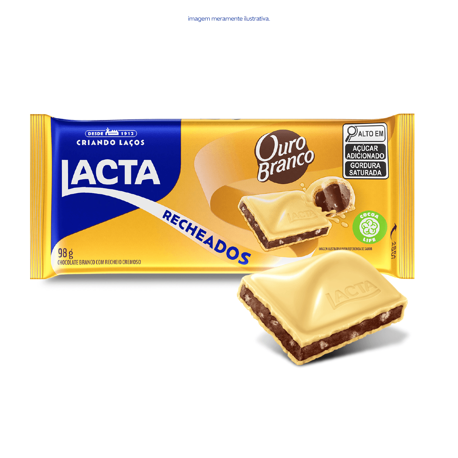 Chocolate Branco Lacta Com Recheio Ouro Branco 98g