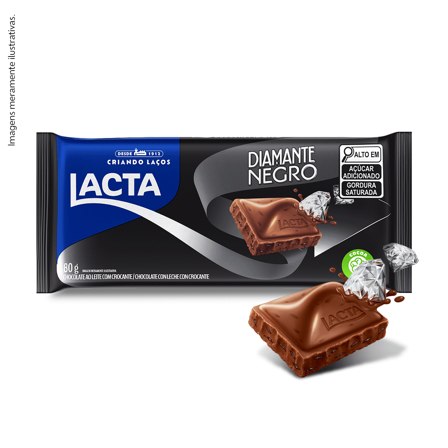 Chocolate Ao Leite Lacta Diamante Negro 80g