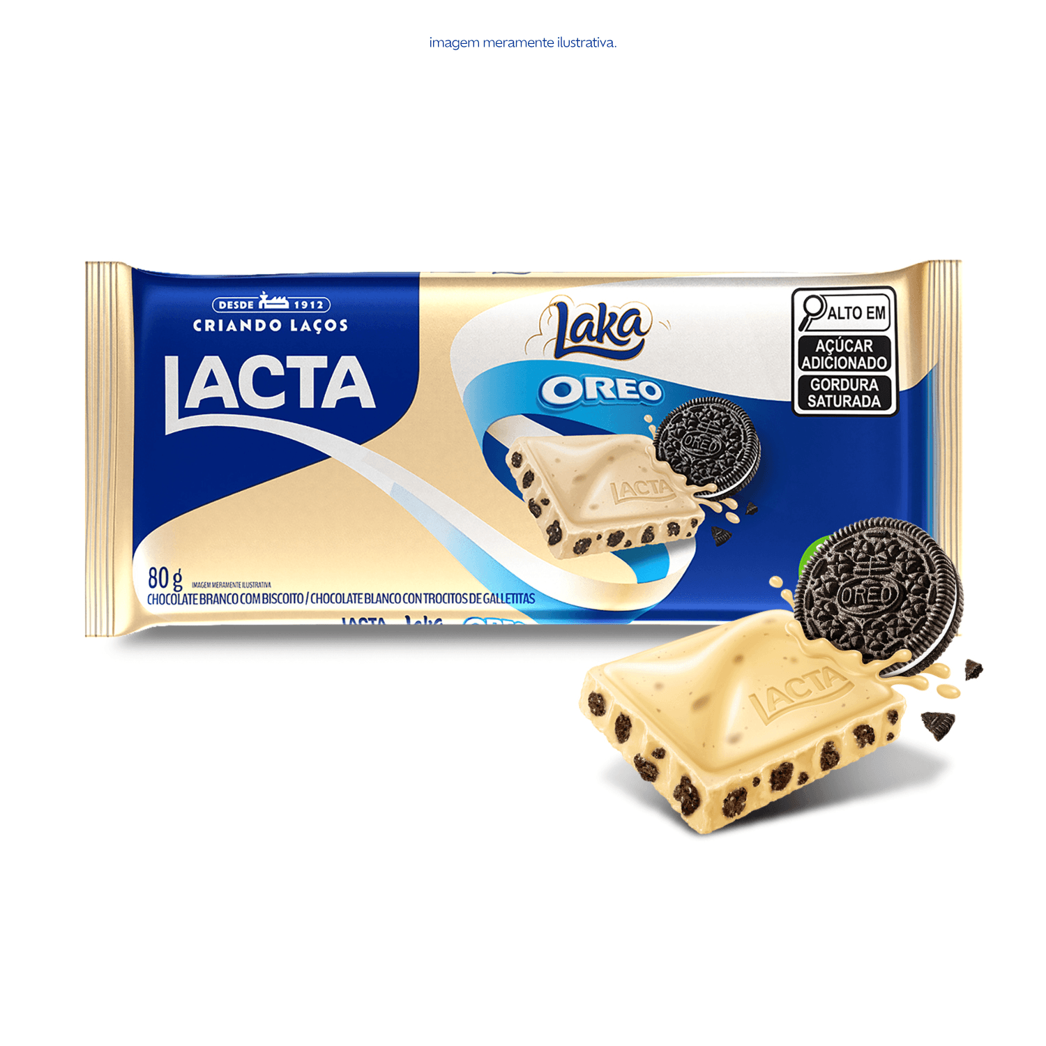 Chocolate Branco Lacta Laka Oreo 80g