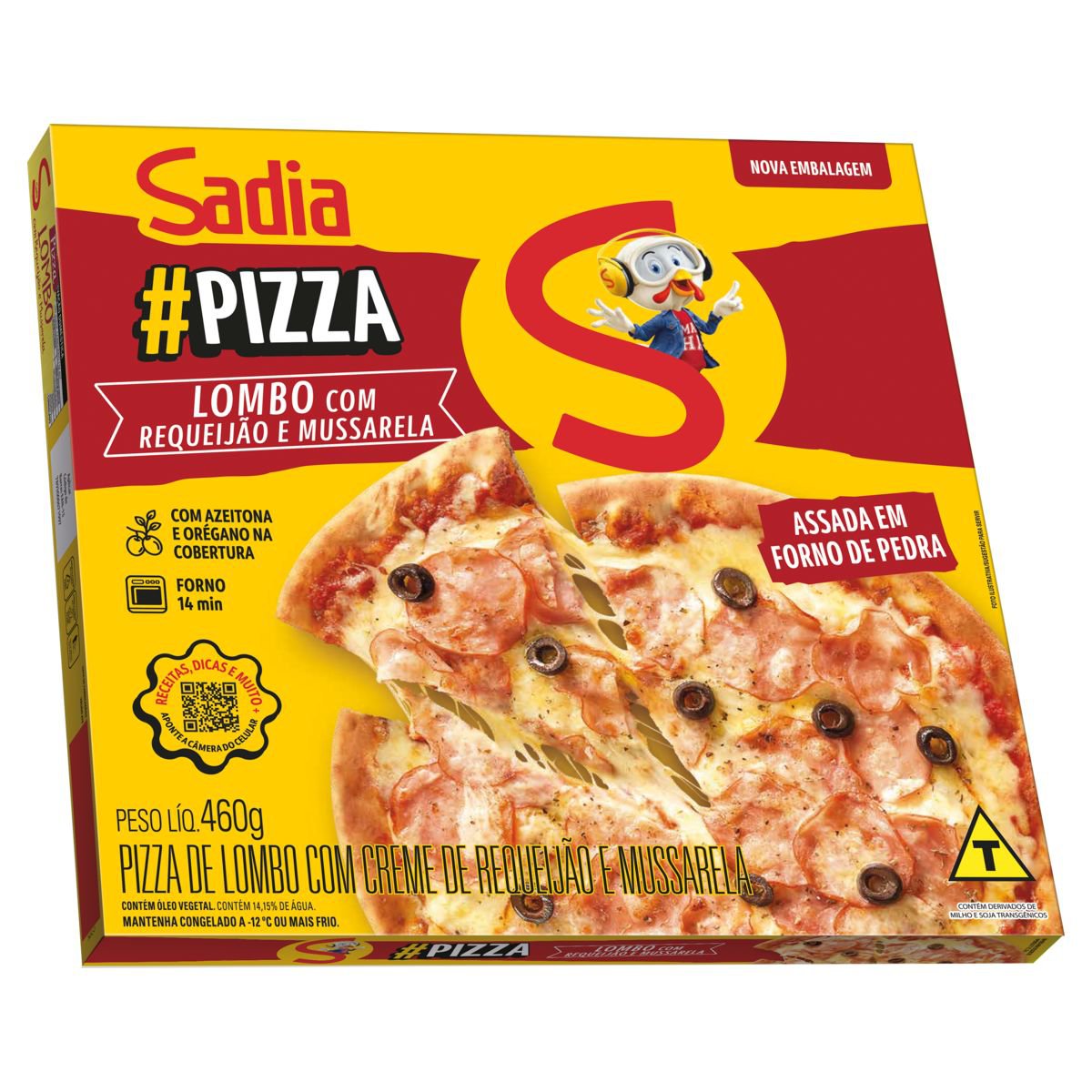 Pizza Lombo Com Catupiry E Mussarela Sadia 460g