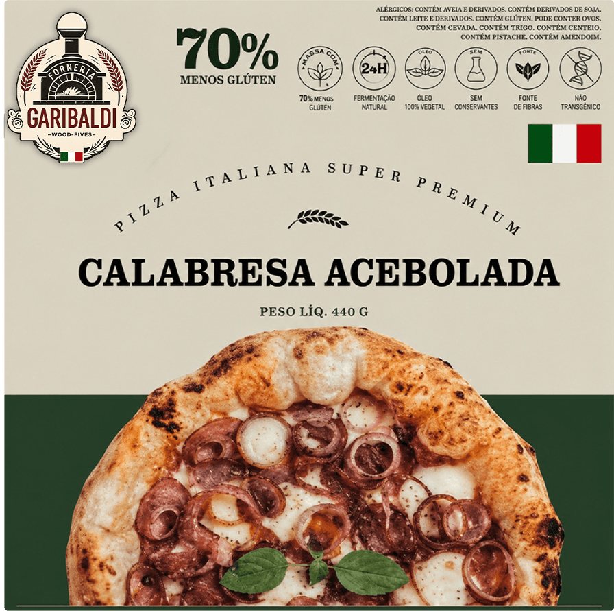 Pizza Forneria Garibaldi Calabresa Acebolada 616g